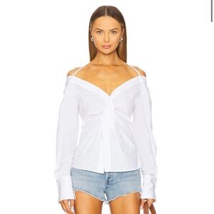 Good American White Off-Shoulder Blouse